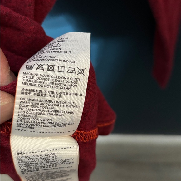 Superdry Men’s The Orange Label Tee Red w/Blue Ring Long Sleeve Tee Size Medium - Picture 9 of 10